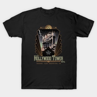 Twilight Zone Tower of Terror Hollywood Tower Hotel (Front Side) Shirt Design T-Shirt